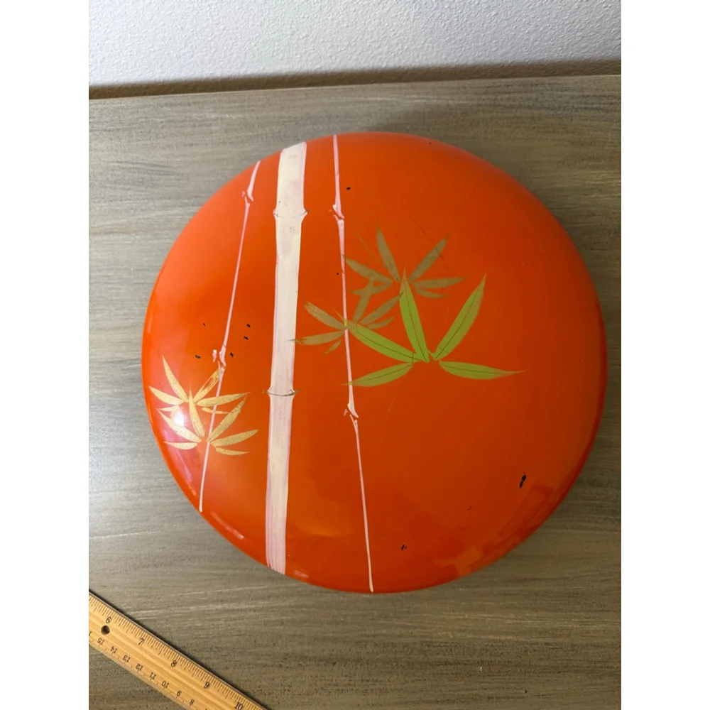 Vintage Japanese Bento Box/Trinket Box/Sewing Box 10.5 in. Diameter